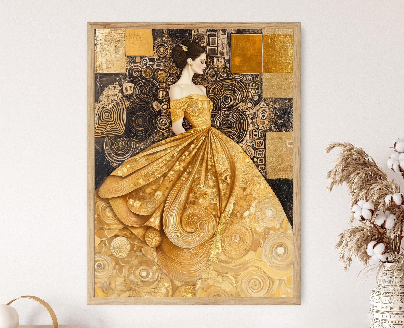 Klimt Inspired Woman in Gold Art Print, Geometric Patterns and Swirls - Etsy Denmark Klimt Inspired Woman in Gold Art Print, Geometric Patterns and Swirls - Etsy Denmark