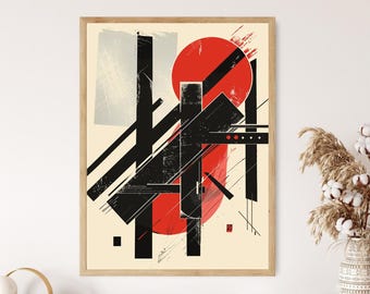 Constructivist Art Print, Industrial Design, El Lissitzky Inspired, Bold Typography