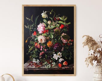 油彩複製画 | レイチェル・ルイシュ作「花瓶の花」 | オランダ黄金時代
