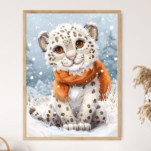 雪豹 ユキヒョウ 原画 額装済 現在、この商品の在庫はありません - Etsy