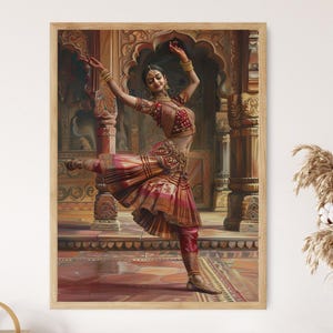 Kathak Dancer Art-gicleeprint: boeiende Indiase danskunst voor wanddecoratie, charmant cadeau voor dansliefhebbers