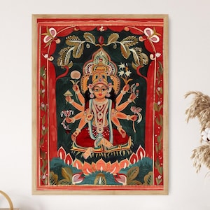 Traditional Patachitra Wall Art, Hand-Painted Style Print, Ethnic Home Adornment, Special Occasion Gift