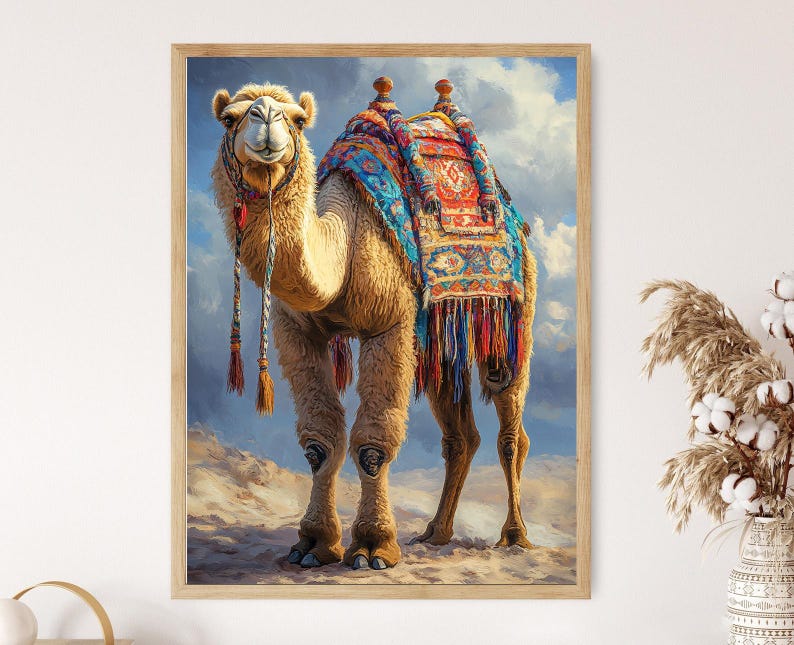 Camel Riding Covers Mongolian Camel With Woven Saddle Cover and Tassels Fine Art Print - Etsy