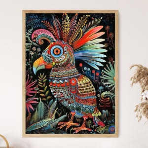 Mexikanischer Vogel Poster | Mexikanische Folklore Kunstdruck