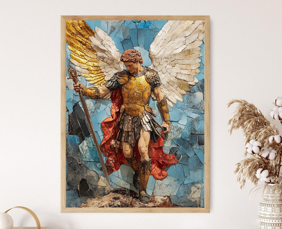 Saint Michael the Archangel Art Print, Protector and Defender ...