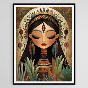 Mayahuel Art Print, Aztec Goddess of Maguey and Fertility