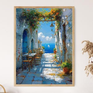 Positano Italy Coastal Giclée Print, Vibrant Amalfi Coast Artwork, Ideal for Living Room, Special Gift for Wanderlust Enthusiasts