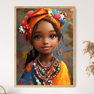 Impresión artística de la cultura xhosa sudafricana, cuentas y colores tradicionales