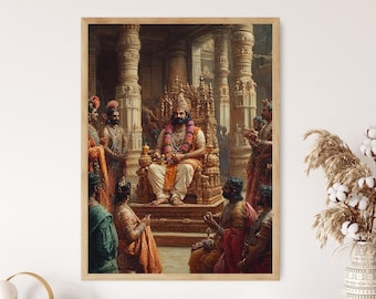 Chandragupta II, Gupta Empire Royal Court, Alte indische Geschichte Kunstdruck