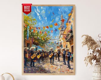 Mariachi Band Art Print: Mexican Cultural Home Decor