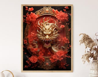 Year of the Dragon Art Print: Chinese Lunar New Year Decor