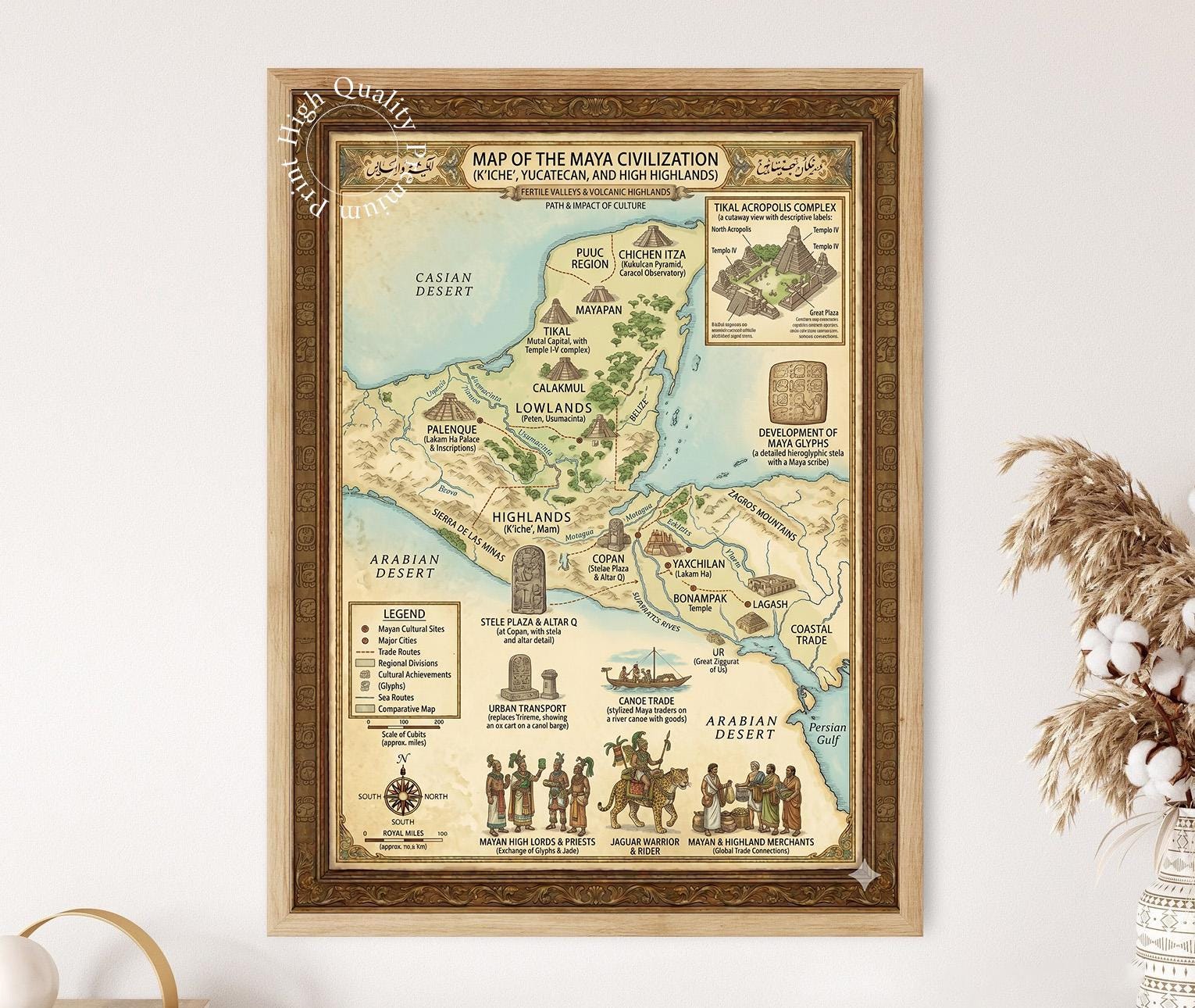 Maya Civilization Trade Routes Map, Mesoamerican Commerce Historical ...
