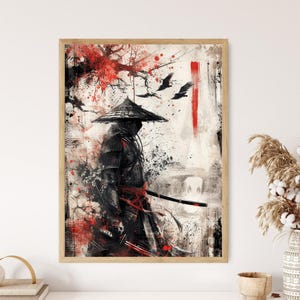Shogun Print - Handcrafted Japanese Art, Samurai Wall Decor for Home, Unique Gift for Art Lovers
