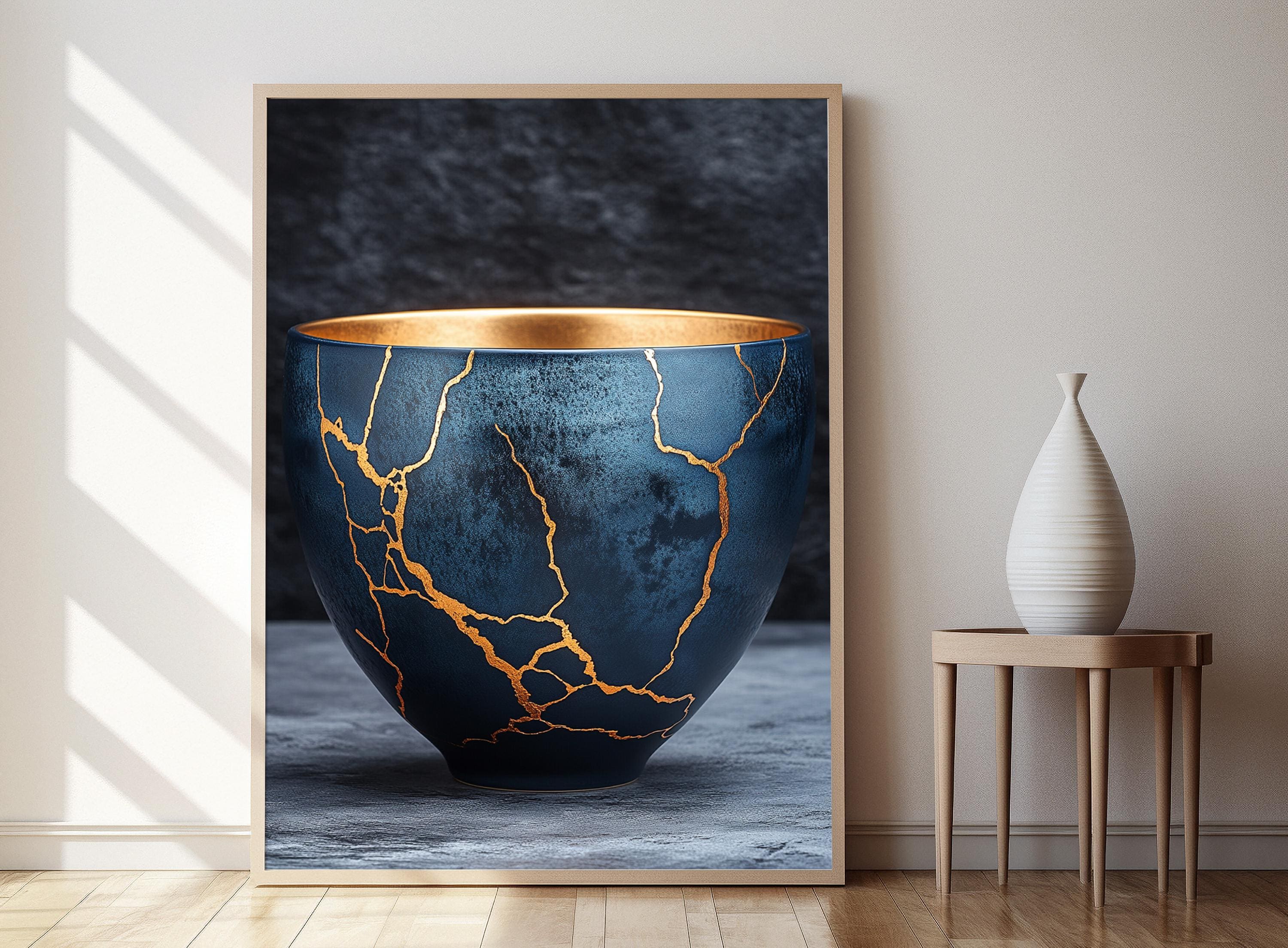 金継ぎアートプリント：金でできた陶器の修復、日本の文化装飾 - Etsy 日本