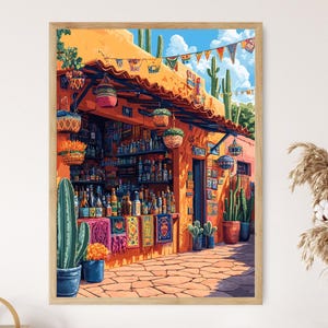 Dekor Tequila y Tischläufer Kunstdruck, Mexikanisches Souvenir Stand Poster, Zinn Ornament Illustration