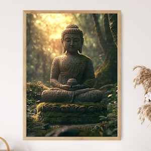 Buddha Statue aus Sri Lanka, Kunstdruck, antikes Artefakt, spirituelle Dekoration