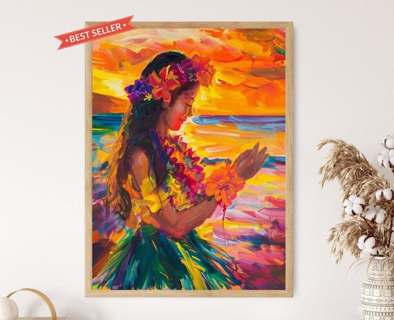フラダンス ハワイ 絵画 絵 水彩画 インテリア ポスター