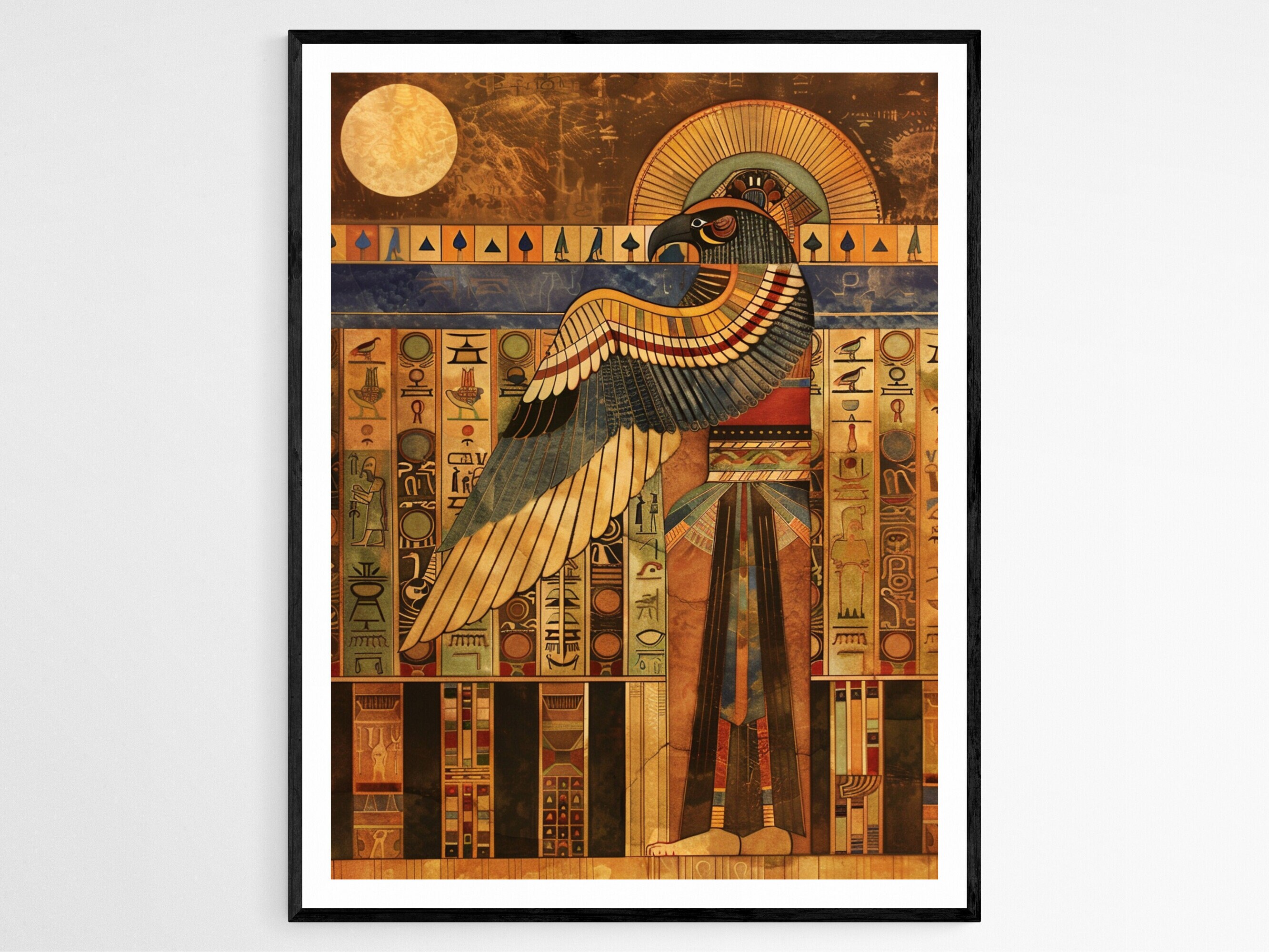 Egyptian Gods Art Print - Mythological Mural Reproduction - Spiritual ...