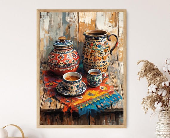 ボスニアの陶器アートプリント、伝統的な粘土技法 - Etsy 日本