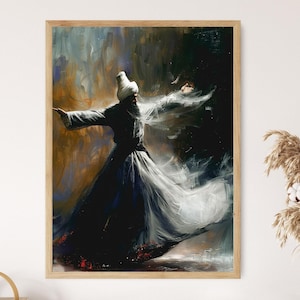 Sufi Whirling Dervish, Mevlana Artwork, Islamic Fine Art Print
