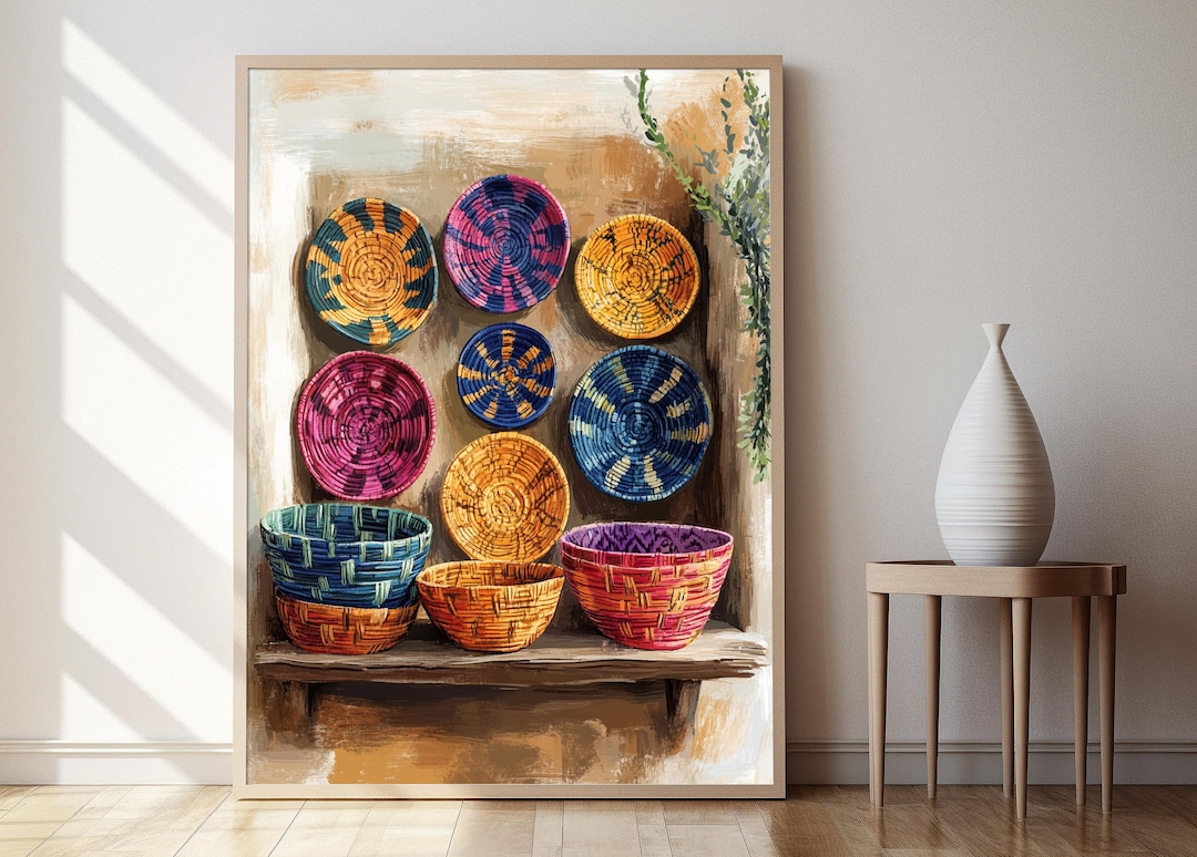 Ghanaian Woven Baskets Art Print, Traditional African Crafts - Etsy