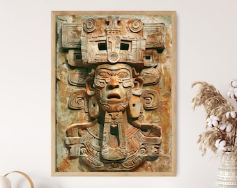 Mayan Script Art Print: Ancient Hieroglyphs, Educational Decor