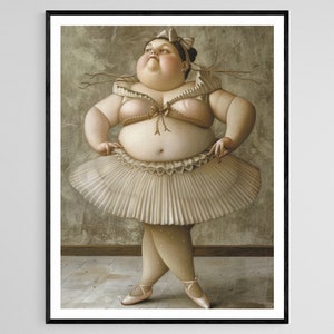 Dedos de los pies brillantes en tutú, Obra de arte humorística, Decoración inspiradora caprichosa, Arte de pared para la confianza en el cuerpo, Regalo divertido para amigos