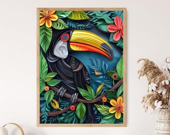 Keel-Billed Toucan Art Print: Tropical Bird Wall Decor