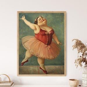 Póster de arte cómico con efecto de ballet y positividad corporal, decoración de habitación inspiradora, impresión motivacional de amor propio
