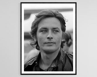 Alain Delon Poster, Iconic French Actor Print for Classic Movie Lovers