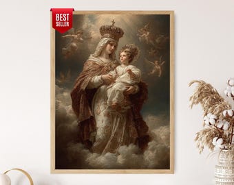 Our Lady of Mount Carmel Art Print: Virgin Mary and Child Jesus Painting