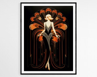 Decorative Art 50s 60s 70s セット Japanese Cherry Tree at Sunset Landscape Rockabilly