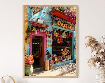 Oaxaca Cafe Print, Colorful Mexican Art