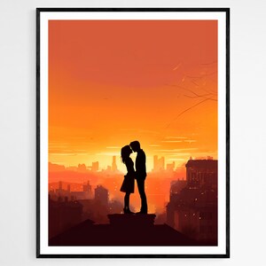 Primer beso / Decoración de pared perfecta, regalo de cumpleaños único / Ideal para decorar el hogar / Regalo romántico