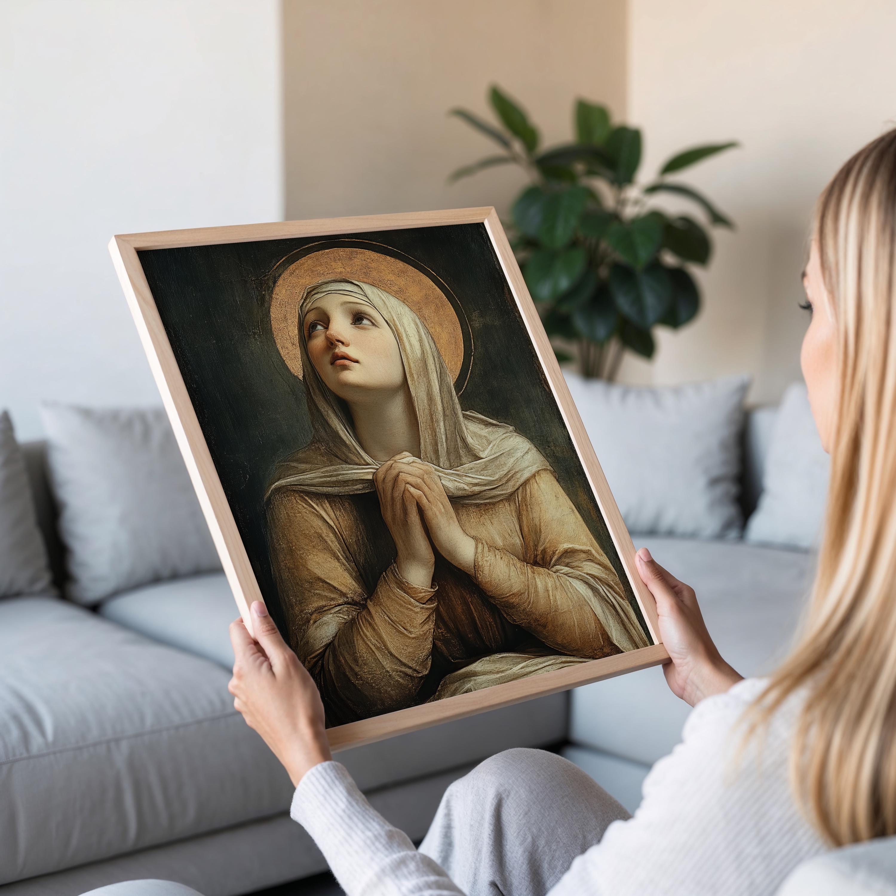Saint Catherine of Siena in Prayer, Medieval Catholic Saint, Sacred ...