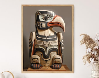 Impresión de águila haida: arte indígena con un poderoso simbolismo, pieza destacada para el hogar, un regalo memorable para la jubilación.