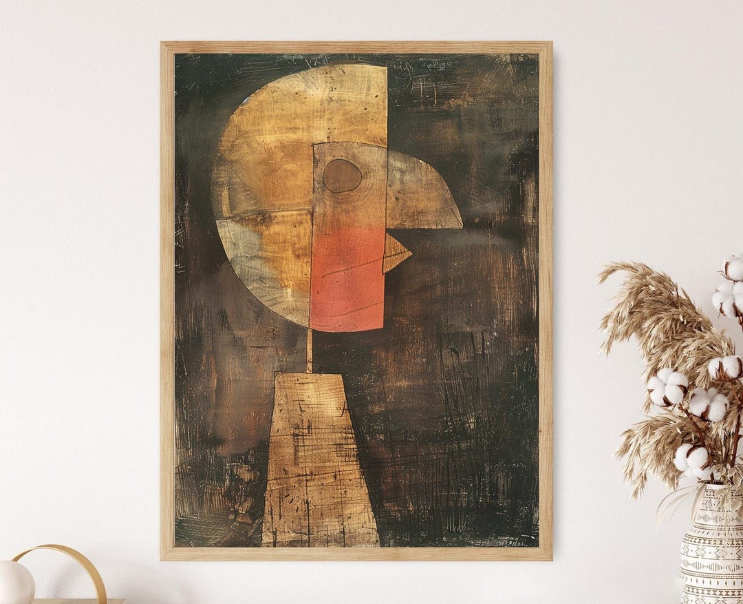 Impression colorée de style Paul Klee, art contemporain pour la