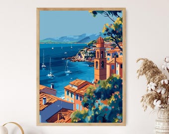 Saint Tropez Kunstdruck, Französische Küste Küstenszene