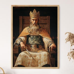 Alfred the Great Ethelstan, Anglo-Saxon King, Medieval Royalty, Historic English Art Print