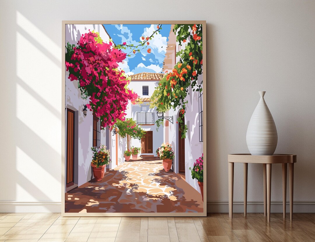 Cordoba Patio Festival Art Print, Andalusian Flower Courtyards Etsy