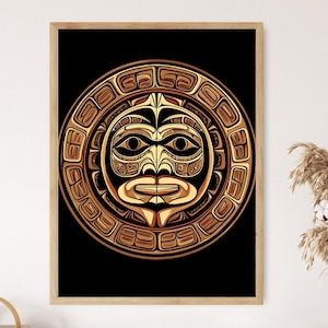 Haida Sun Art Print, Radiating Light, Life and Renewal, Unity and Balance