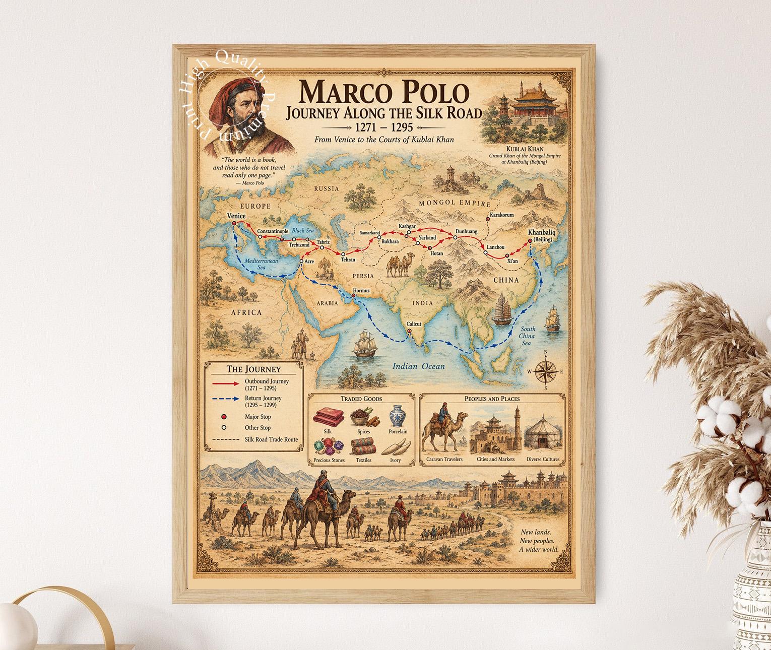 Marco Polo Map - Etsy