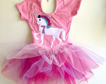 Pastel Unicorn Birthday Dress-Unicorn Leotard Tutu- Unicorn Themed Party Outfit - Rainbow Unicorn