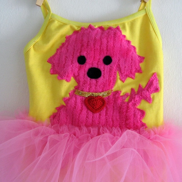 Girls Puppy Dog Dress -Birthday Dress - Puppy Dog Costume-Valentines Outfit- Leotard Tutu