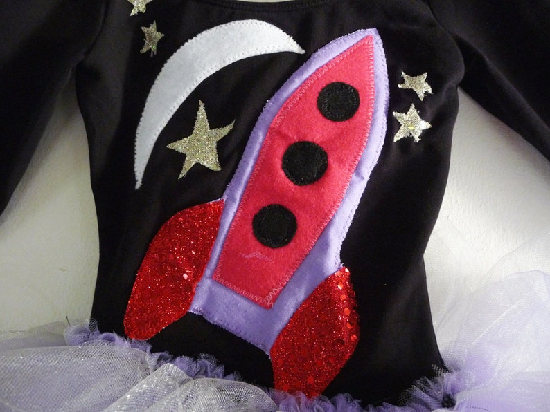 Spaceship Leotard Tutu Spaceship Leotard Astronaut Tutu Girls Space Birthday Party-Girls Astronaut Costume Girls Spaceship Birthday Tutu image 2