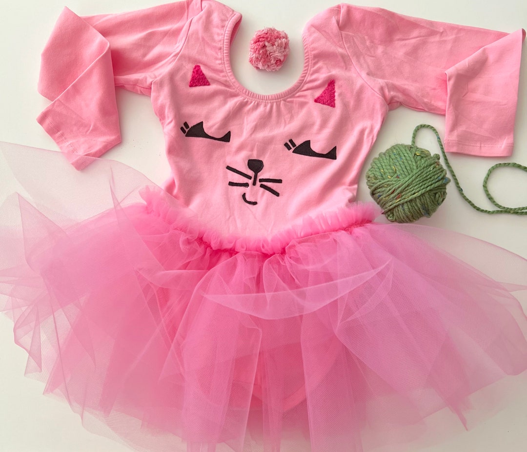 Purrfect Kitty Pastel Pink Leotard Tutu Kitty Cat Birthday Dress Kitty