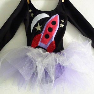 Spaceship Leotard Tutu Spaceship Leotard Astronaut Tutu Girls Space Birthday Party-Girls Astronaut Costume Girls Spaceship Birthday Tutu image 3