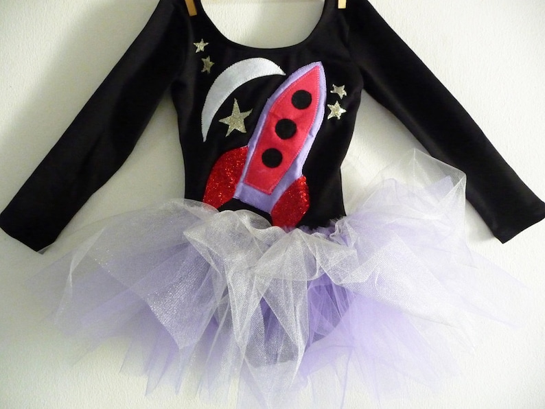 Spaceship Leotard Tutu Spaceship Leotard Astronaut Tutu Girls Space Birthday Party-Girls Astronaut Costume Girls Spaceship Birthday Tutu image 3