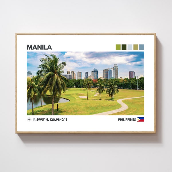 Manila Reiseposter, Philippinen, Minimalistische Wandkunst, Reise Kunstdruck, Urlaubserinnerung, Digitaler Sofort Download, 300 DPI, JPG