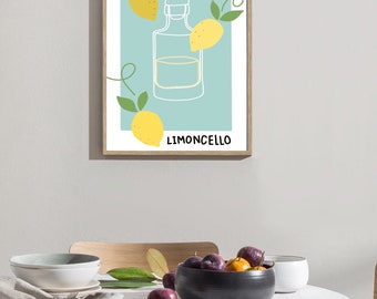 Wall Art | Limoncello | Home Decor | Home Interior | Aesthetic Modern Prints | Blue | Yellow |